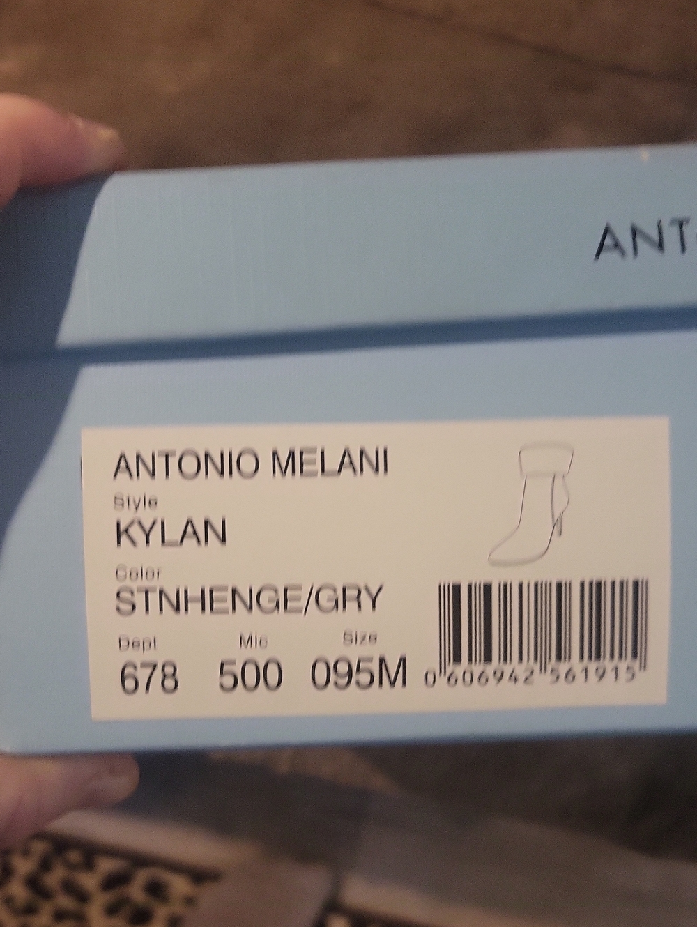 ANTONIO MELANIš©¶ "KYLAN" Charcoal Gray Faux-Fur Trim Stiletto Heel Booties - Picture 11 of 11